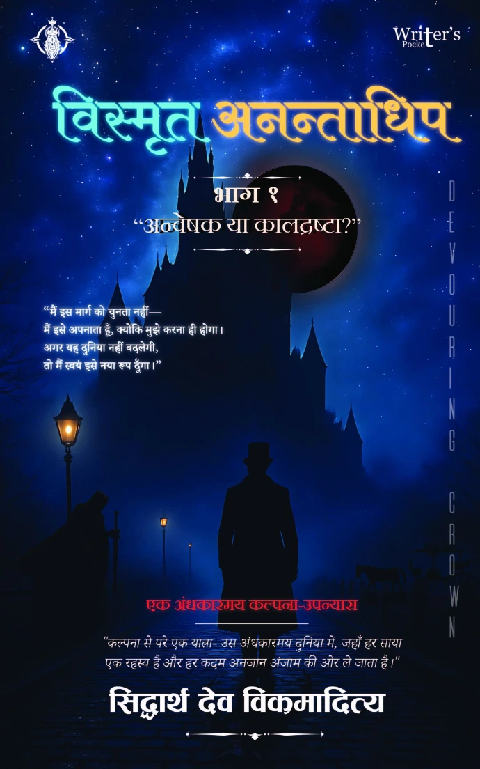 From the young Indian novelist Siddharth Dev Vikramaditya comes a dark fantasy saga that dares to rewrite the boundaries of imagination. This is not just a book — it is the beginning of a universe. In a world where light is borrowed from a cosmic rift, where the night stretches longer than the day, and where ancient forces whisper beneath the surface of reality, a young seeker rises. Born from shadows, burdened with forbidden knowledge, and bound to an unseen destiny, he steps into a world where every answer hides a darker question. Welcome to a realm where: magic is dangerous, secrets breathe, dark powers hunt, and mortals walk beside devils, spirits, and forgotten gods. This novel marks the opening of a massive dark fantasy series, planned to span seven or more volumes, each pulling you deeper into a world shaped by mysteries, cosmic threats, cursed legacies, and powers that should have remained buried. Prepare yourself. This is the story of a world on the edge of eternal darkness… a world where seekers rise from the night, where the chosen walk a path paved with secrets, and where one boy may hold the key to the fate of all realms. Enter the universe of shadows. Enter the beginning of a legendary saga.